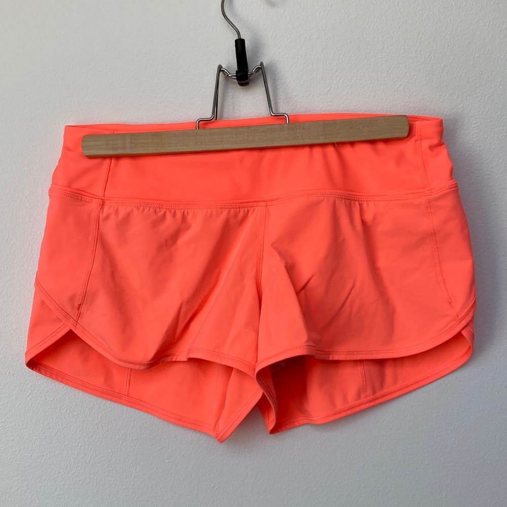 Lululemon pink/orange shorts - size 4 - 3.5in IS.